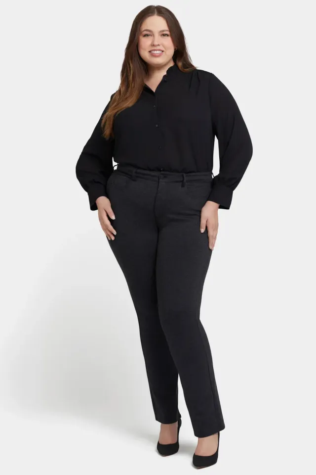 NYDJ Marilyn Straight Plus Hose Charcoal Stoff