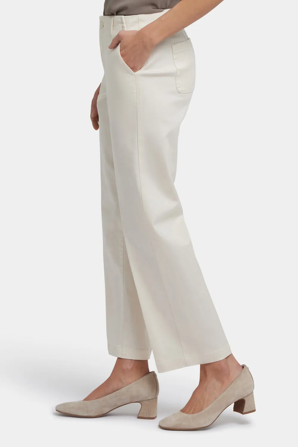 NYDJ Marilyn Straight Ankle Hose Ivory Stretch-Twill