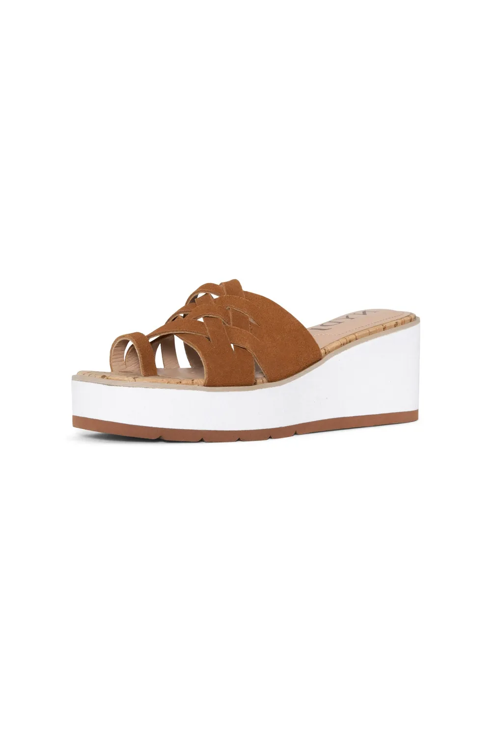 NYDJ Reesie Wedge Sandalen Cognac Wildleder