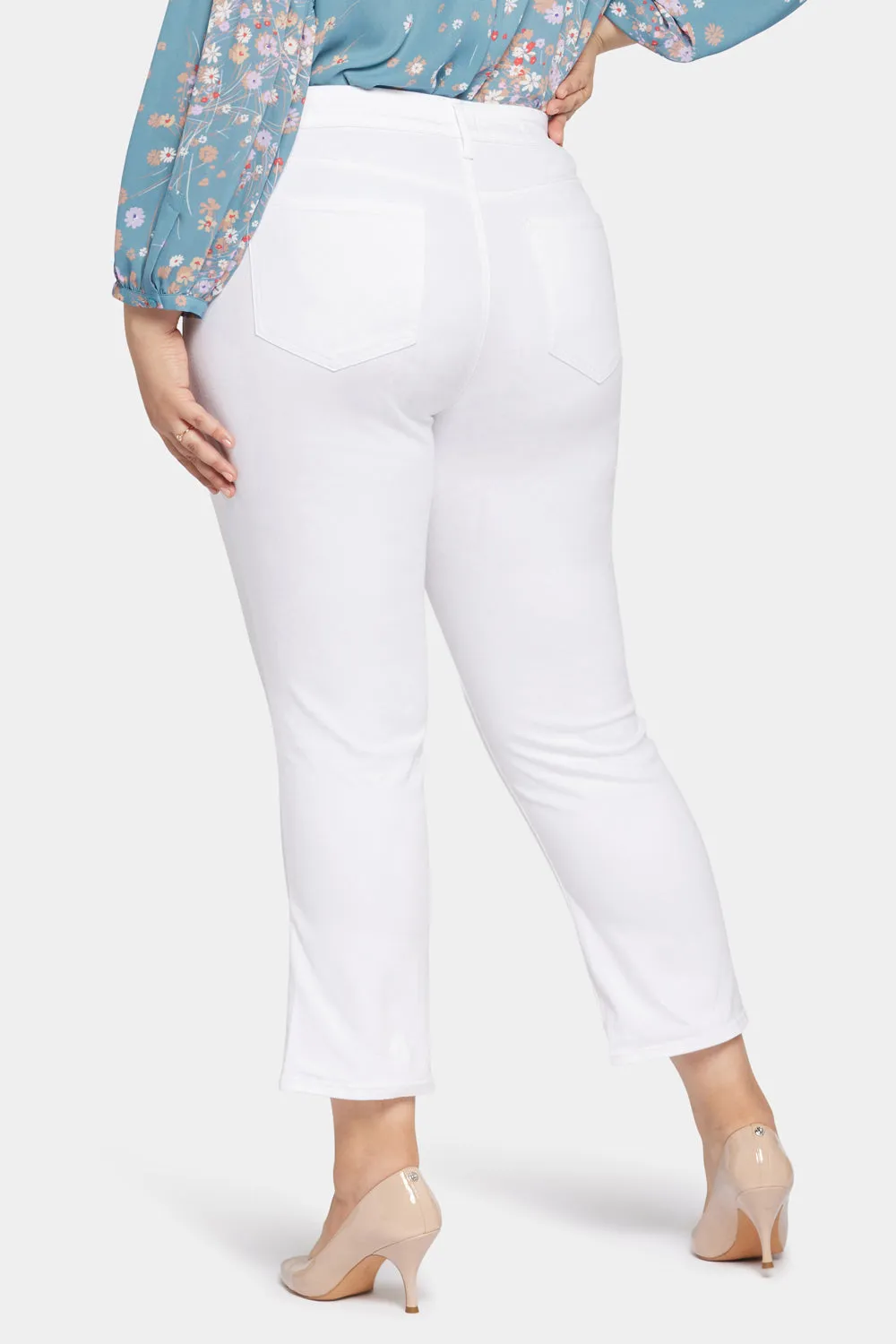NYDJ Marilyn Straight Ankle Jeans Optic White Plus