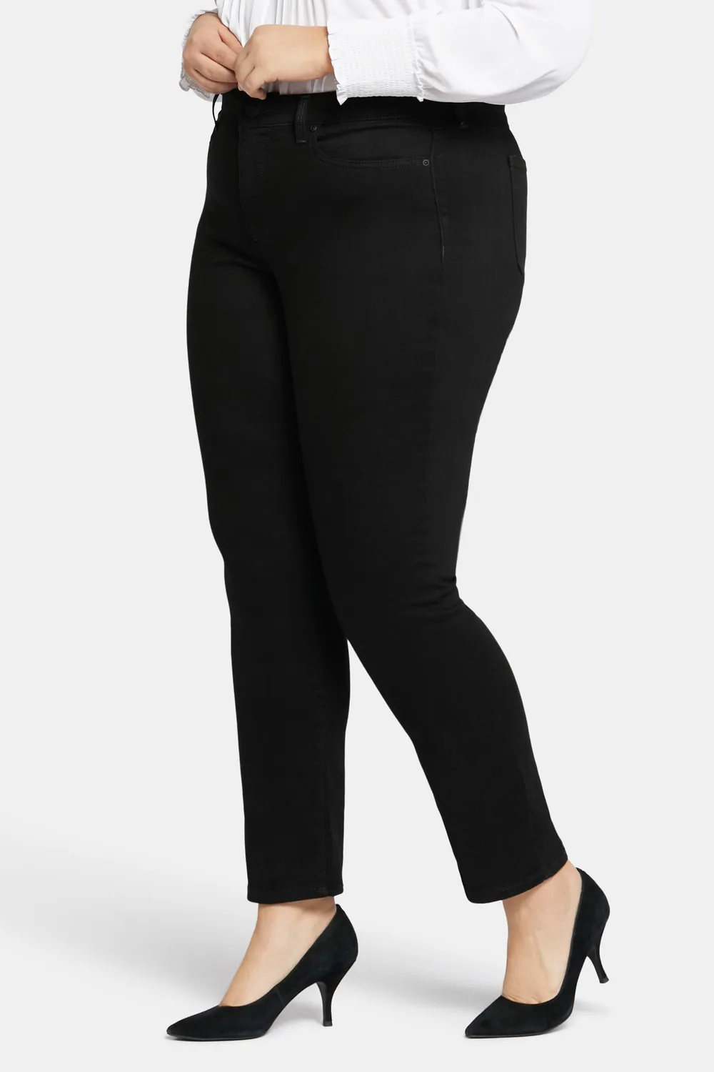 NYDJ Sheri Slim Jeans Plus Schwarz Figurformend