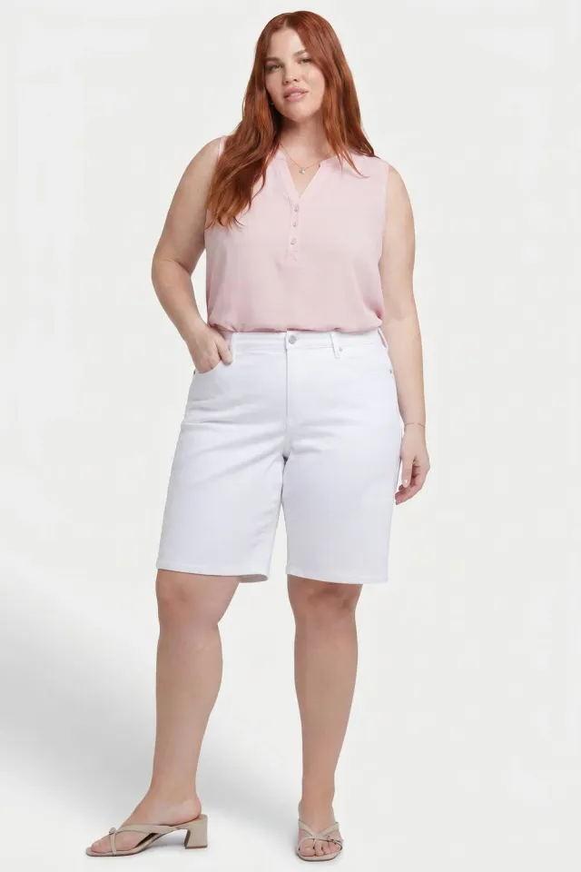 NYDJ Lilly Denim Shorts Plus Optic White