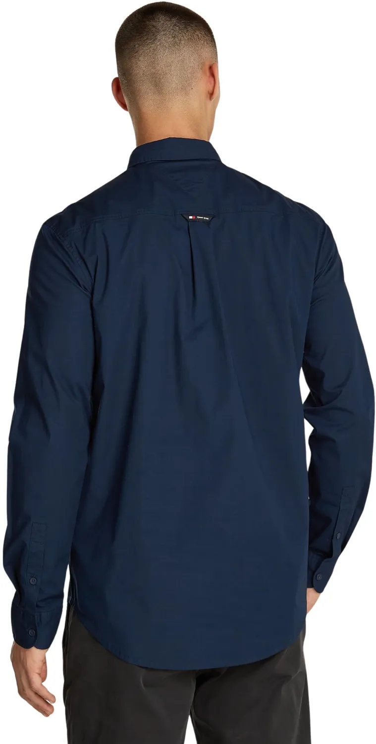 Tommy Jeans Poplin Shirt Herren Hemd XXS Blau Langarm