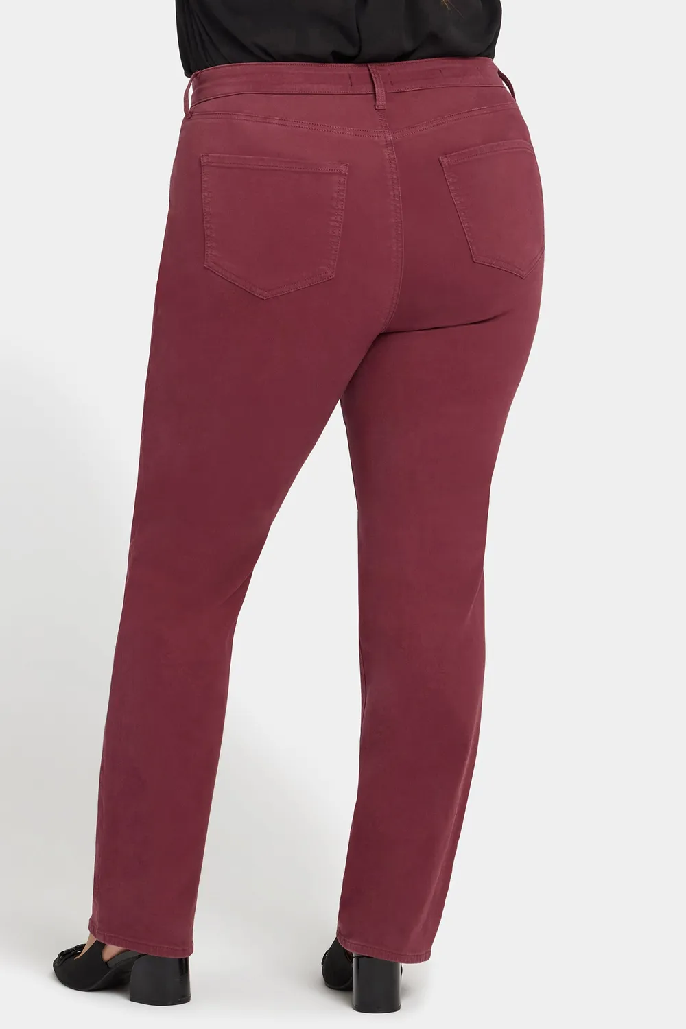 NYDJ Marilyn Straight Plus Jeans Burgundy formend