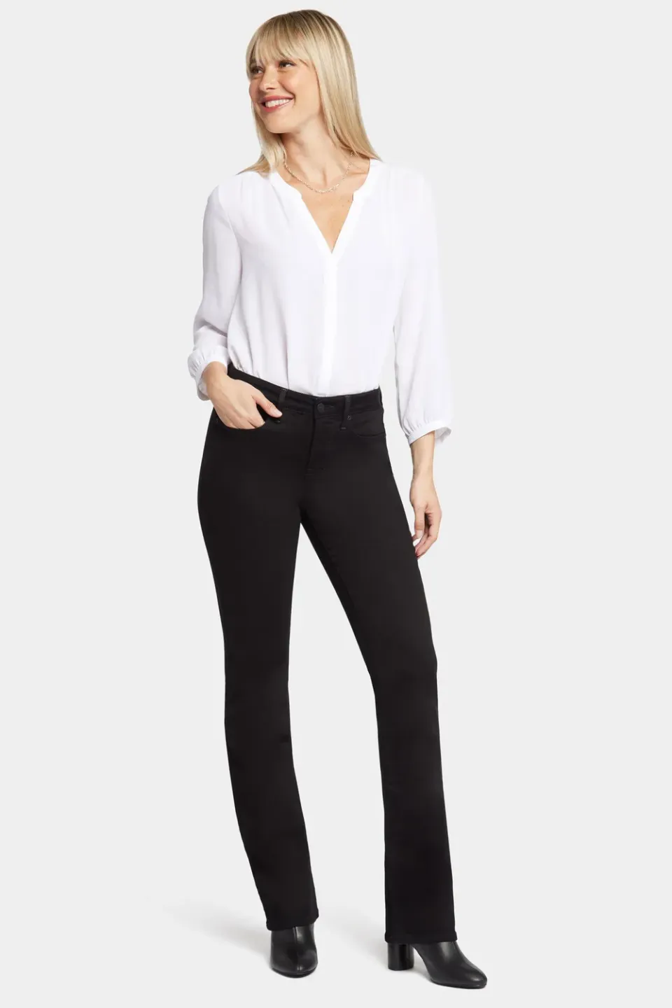 NYDJ Barbara Bootcut Jeans Tall Schwarz lang