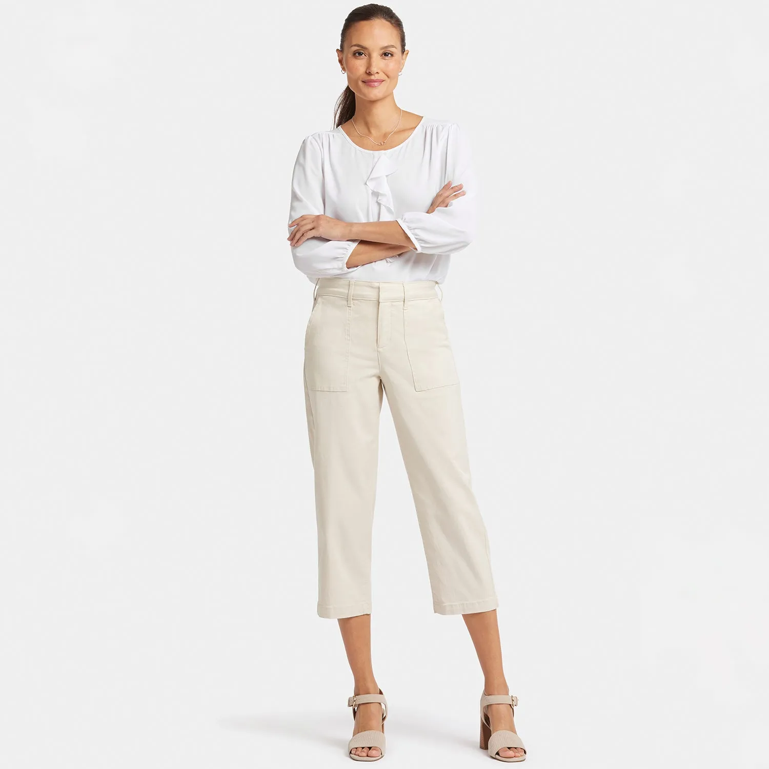 NYDJ Utility Hose White Creek Stretch Twill Cropped