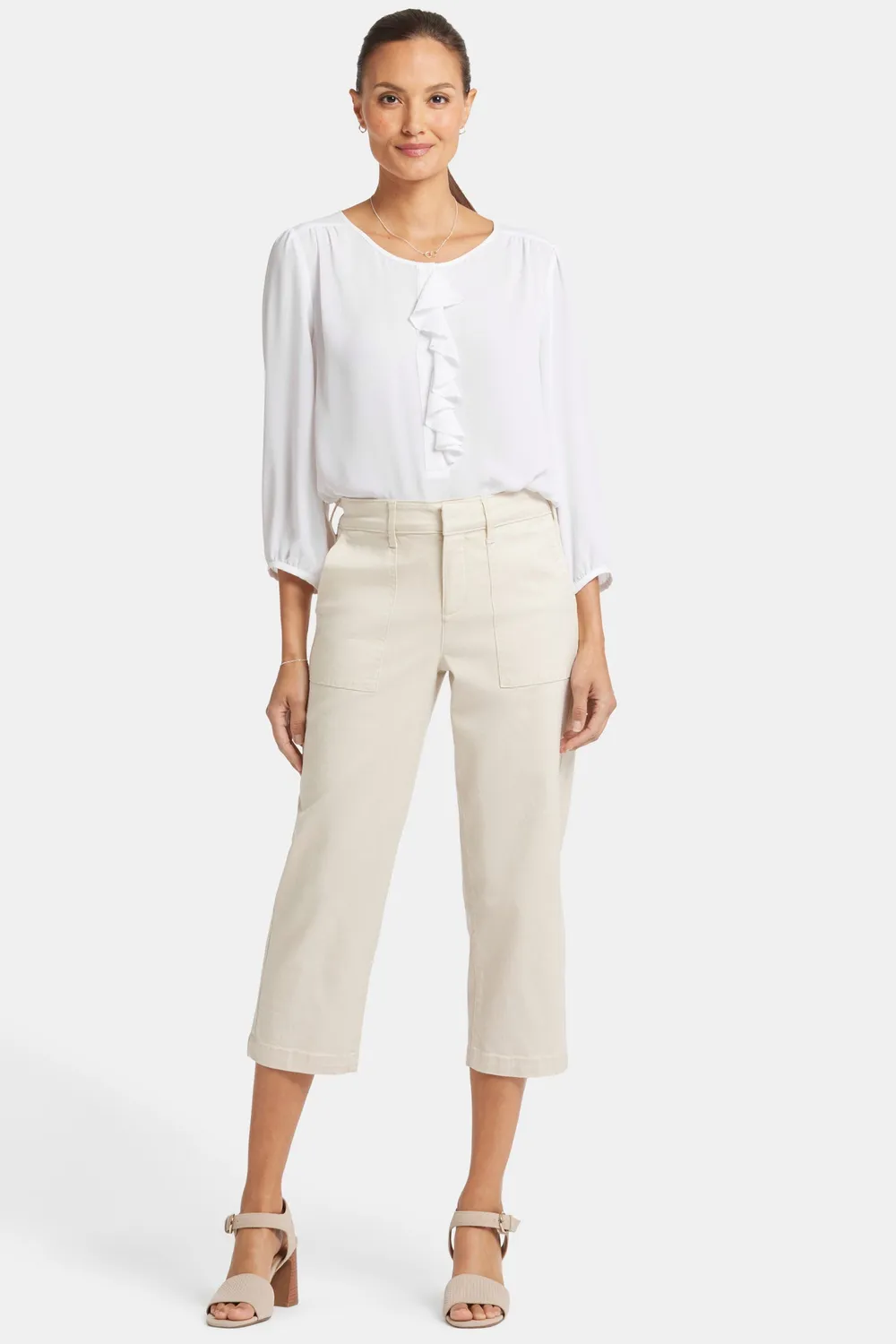 NYDJ Utility Hose White Creek Stretch Twill Cropped