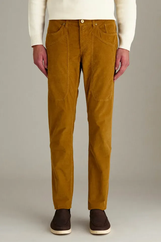 Jeckerson John Slim Fit Samthose zederngelb Stretch