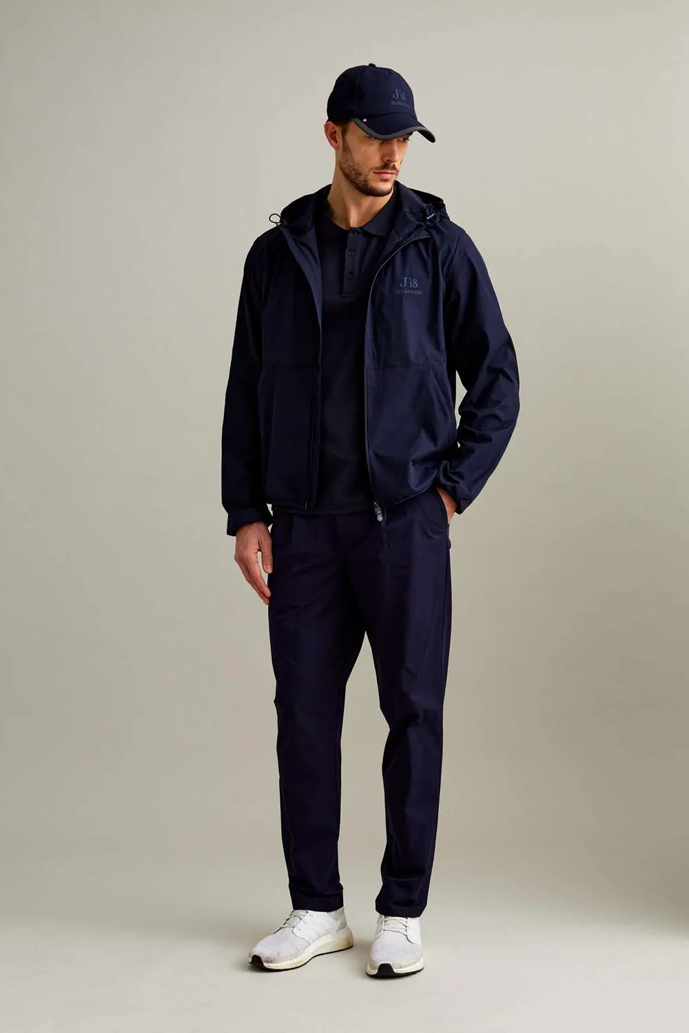 Jeckerson J18 Windjacke dunkelblau leicht mit Kapuze