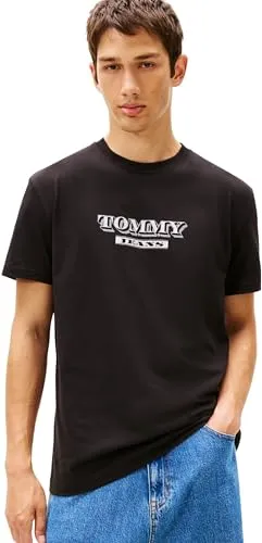 Tommy Jeans Herren T-Shirt XXL Schwarz Kurzarm