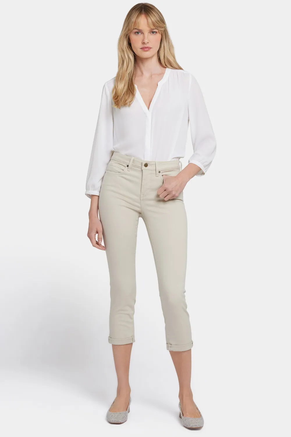 NYDJ Chloe Skinny Capri-Jeans Feather beige Slim