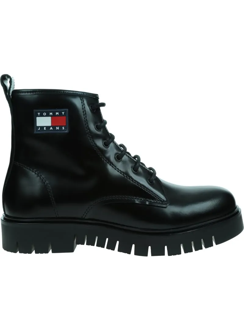 Tommy Jeans Mid Boot Schnürstiefel Damen Lack 38 EU