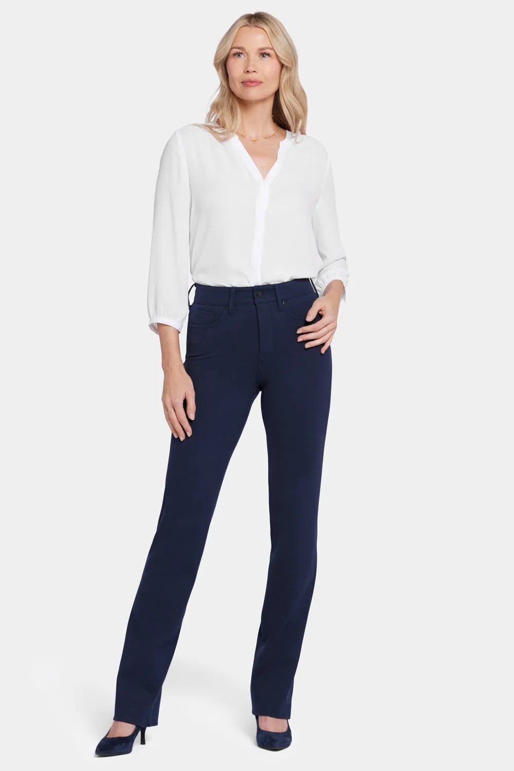 NYDJ Marilyn Straight Hose Oxford Navy figurformend
