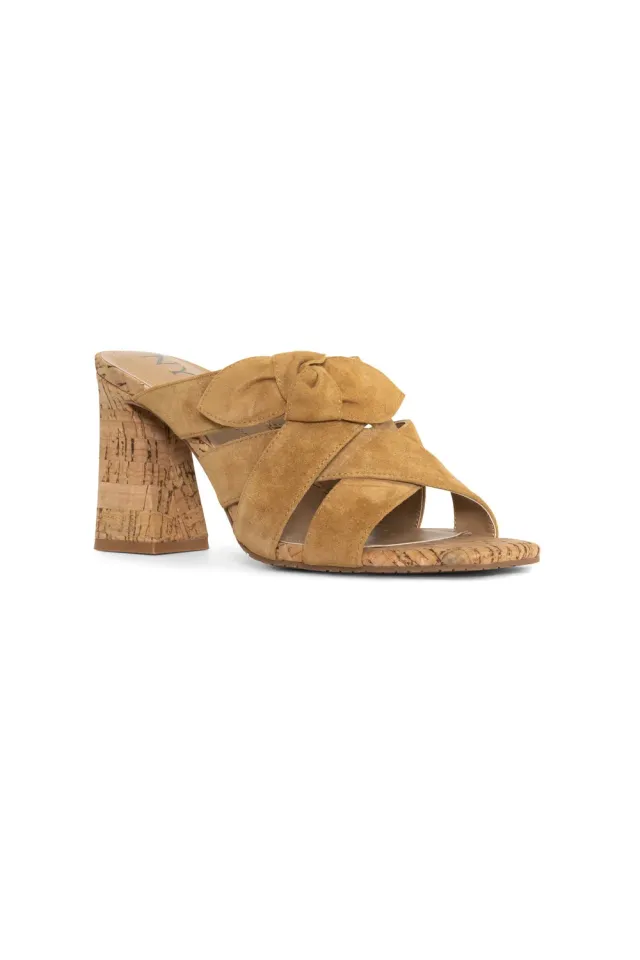 NYDJ Loreri Mule Sandalen Cognac Blockabsatz