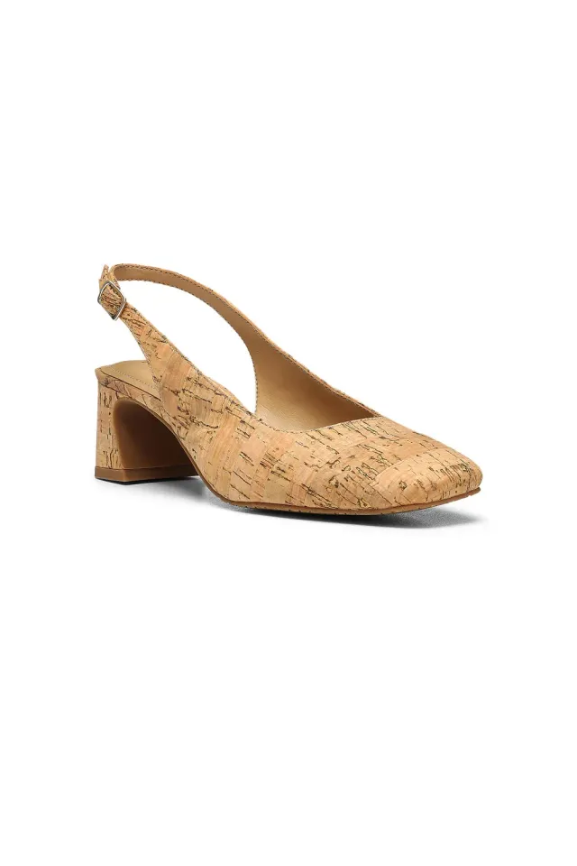 NYDJ Faelynn Slingpumps Natural Kork Absatz verstellbar