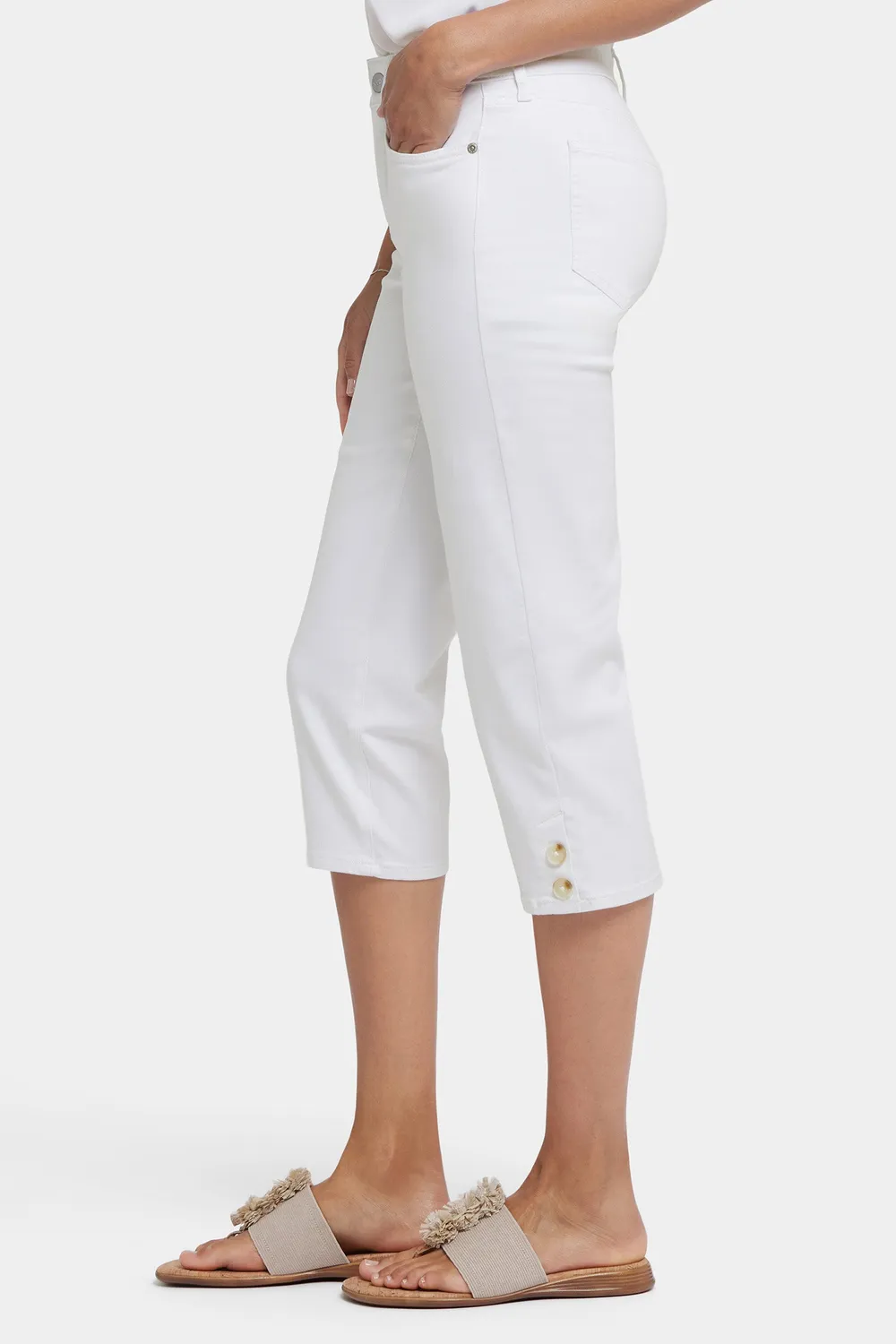 NYDJ Marilyn Straight Crop Petite Jeans White Damen