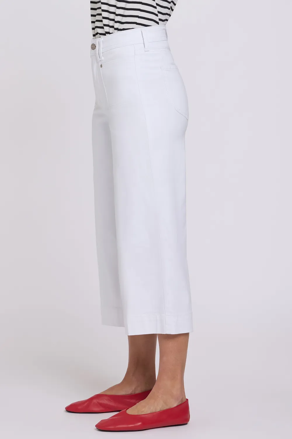 NYDJ Brigitte Wide Leg Capri Jeans Optic White weiß