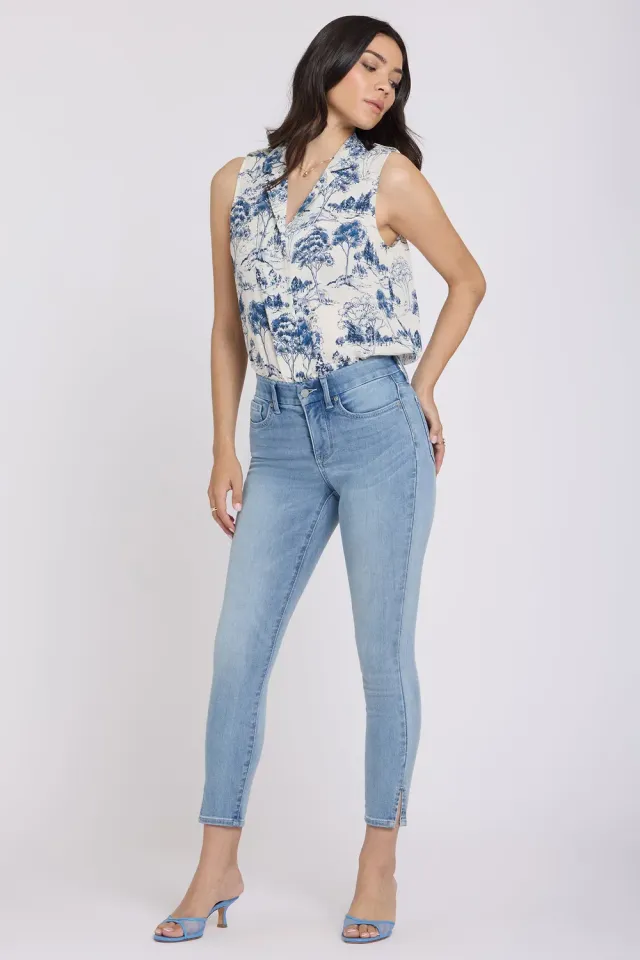 NYDJ Waist-Match Ami Skinny Ankle Jeans Bloom Bound