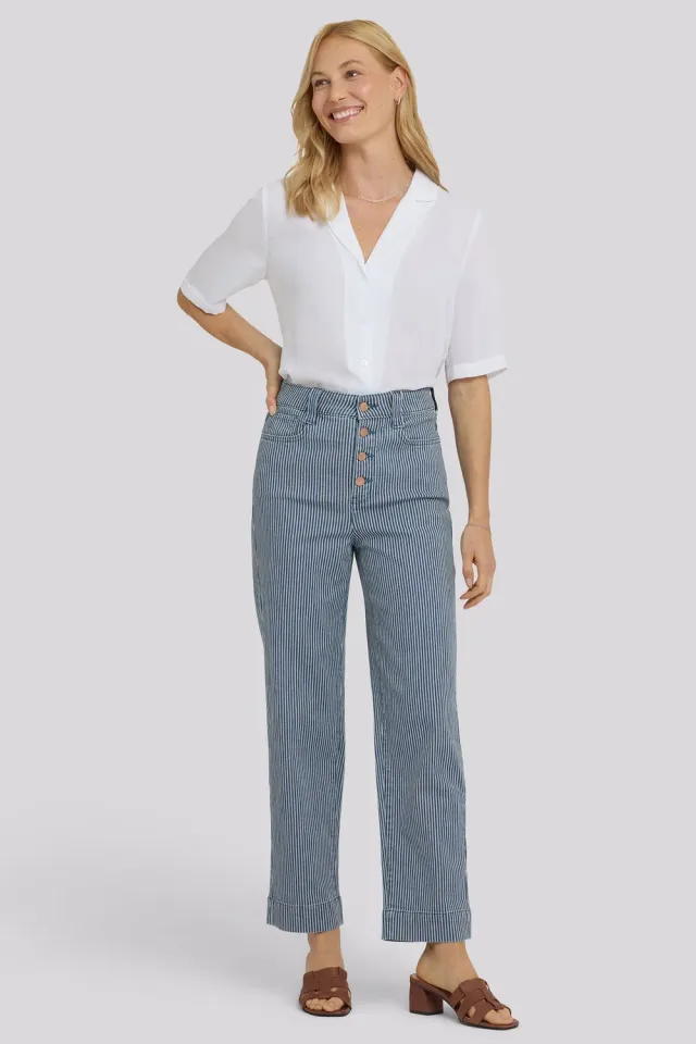 NYDJ Kasey Stovepipe Ankle Jeans Malaga Stripe