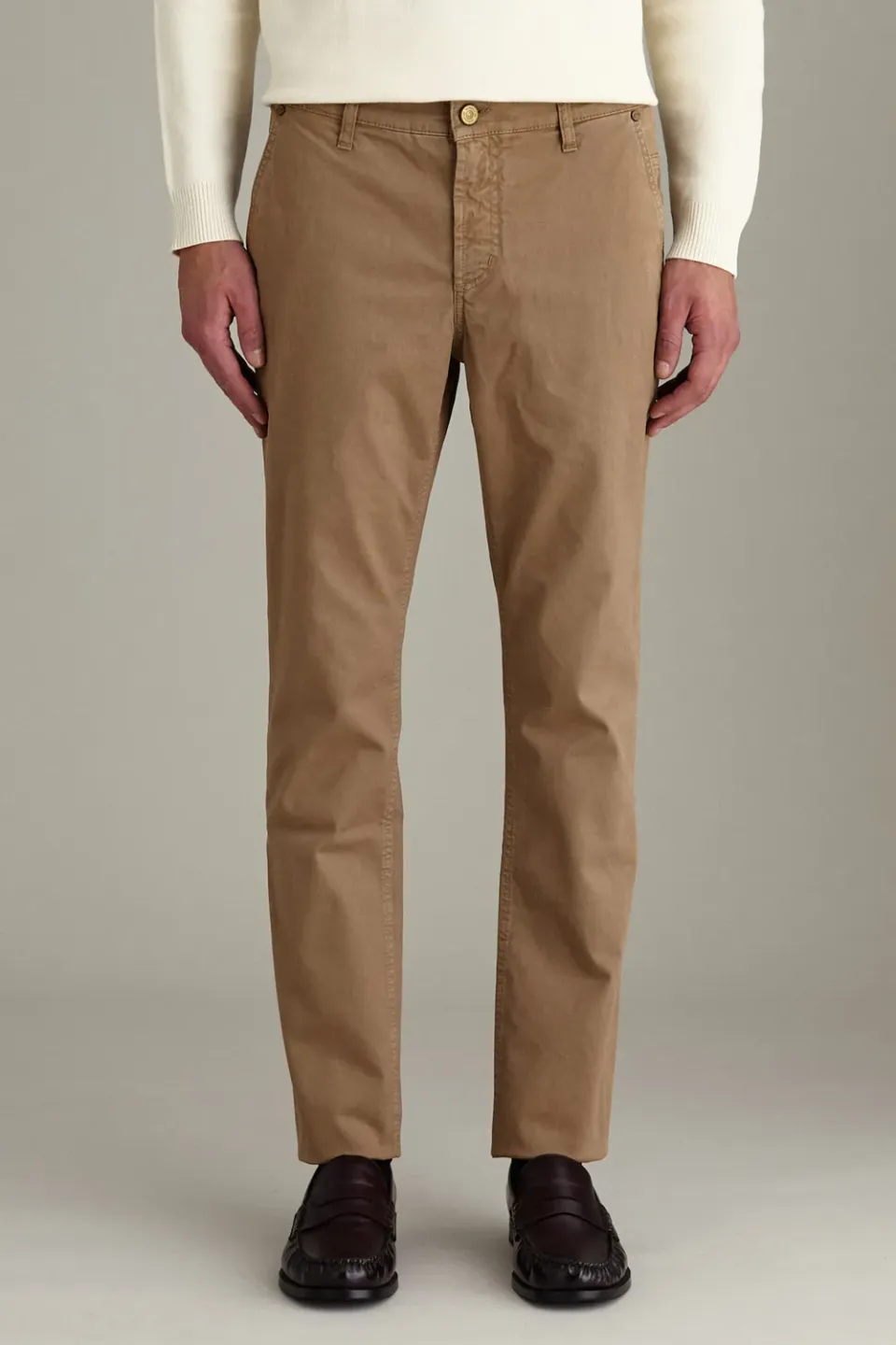 Jeckerson Julius Chino Slim Fit beige Baumwollsatin