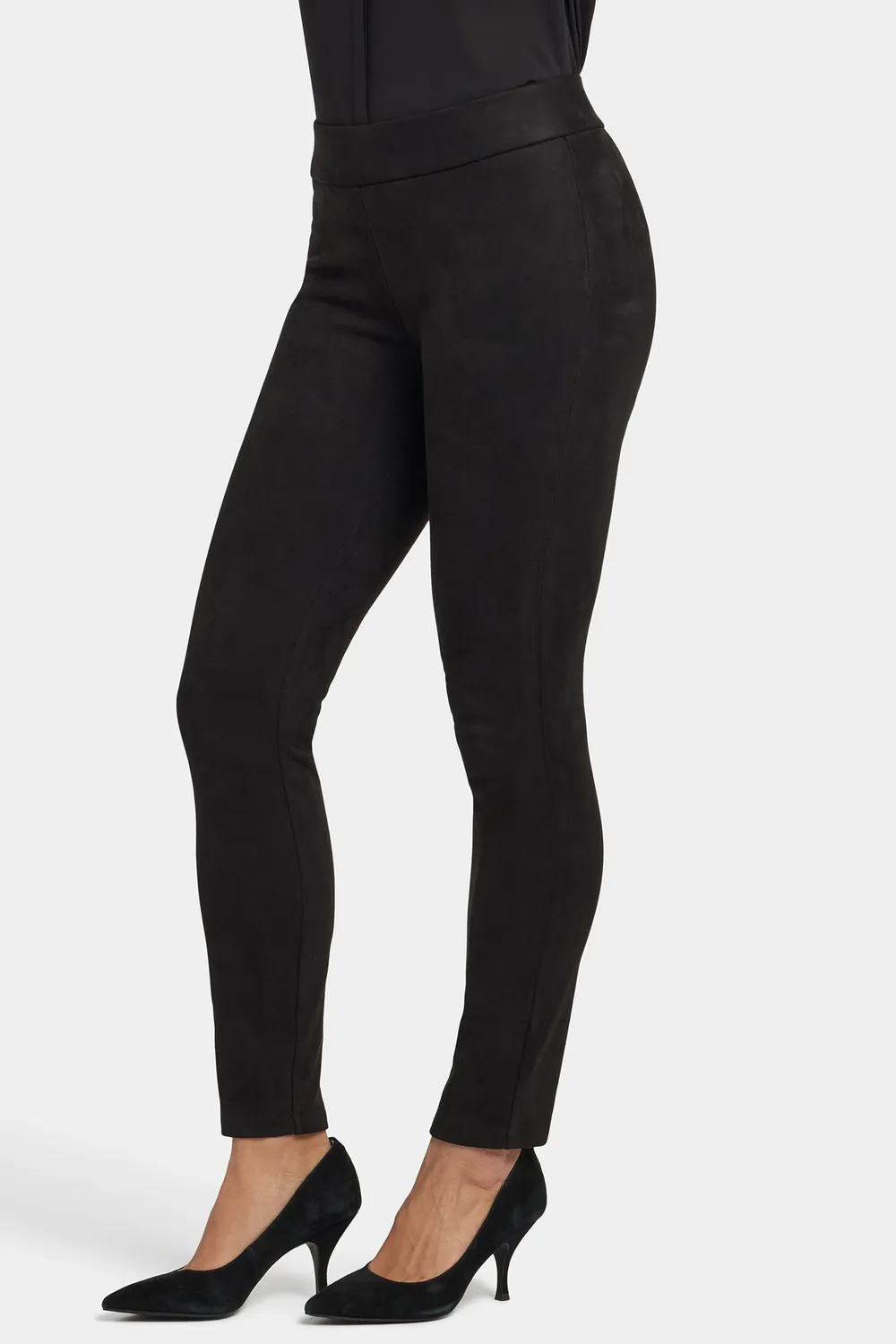 NYDJ Basic Legging-Hose Schwarz Wildleder-Optik