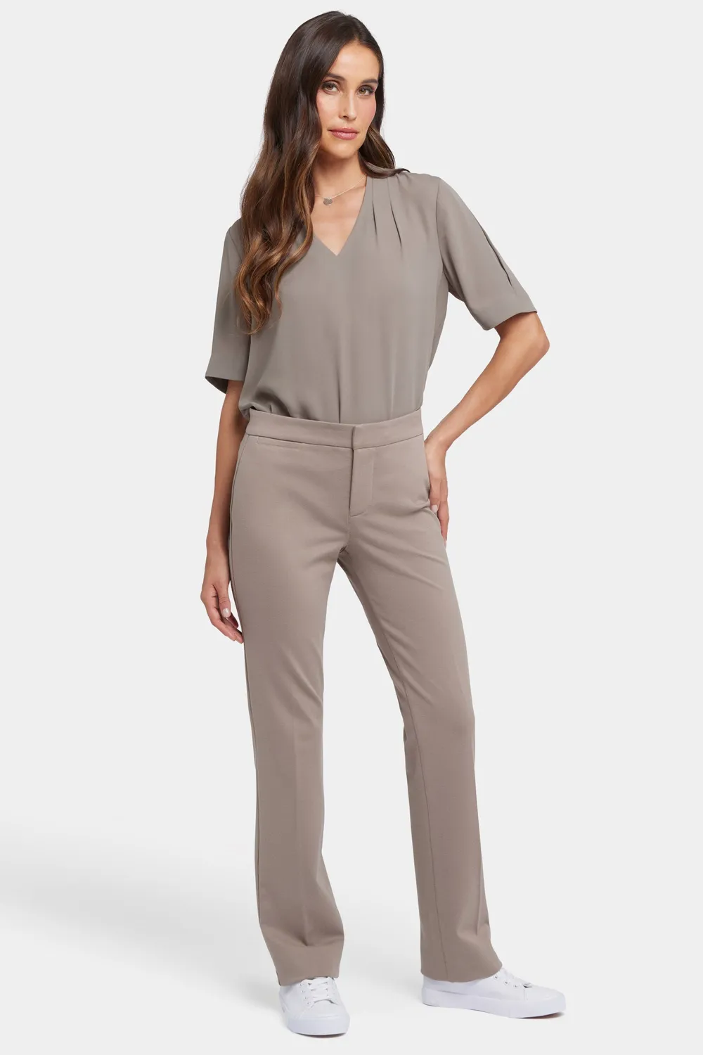 NYDJ Slim Trouser Stoffhose Saddlewood Ponte