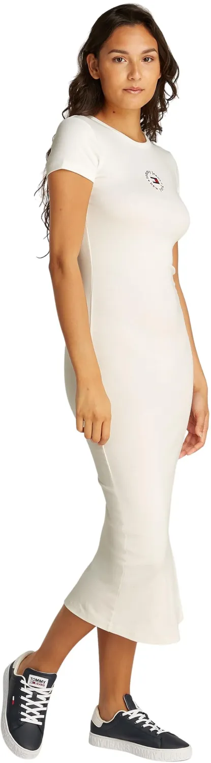 Tommy Jeans Logo Bodycon Kleid Damen M Schwarz Stretch