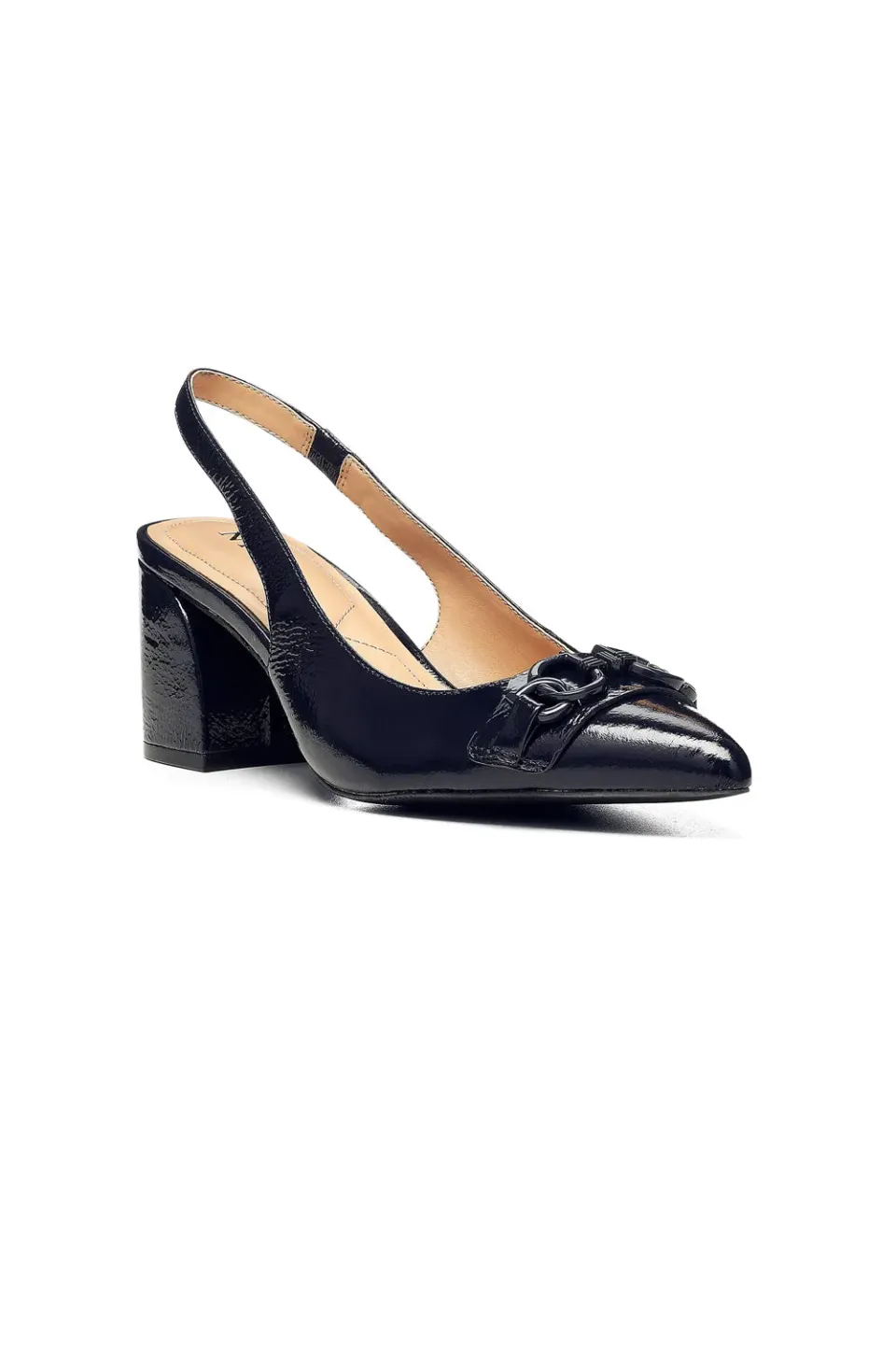 NYDJ Sanya Slingback Pumps Navy Blockabsatz Lack
