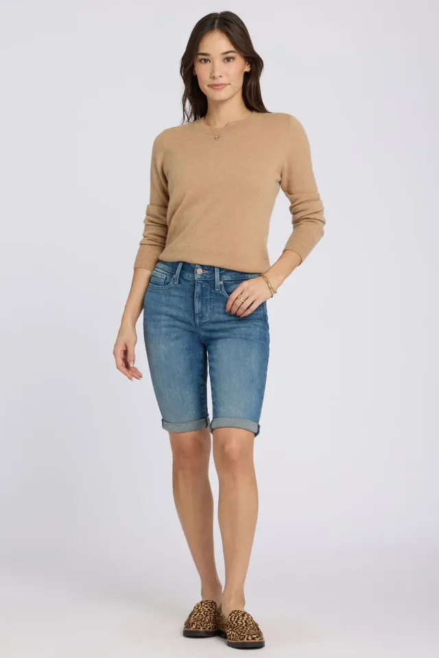 NYDJ Briella 10 Inch Shorts Petite Breezy Palms Denim