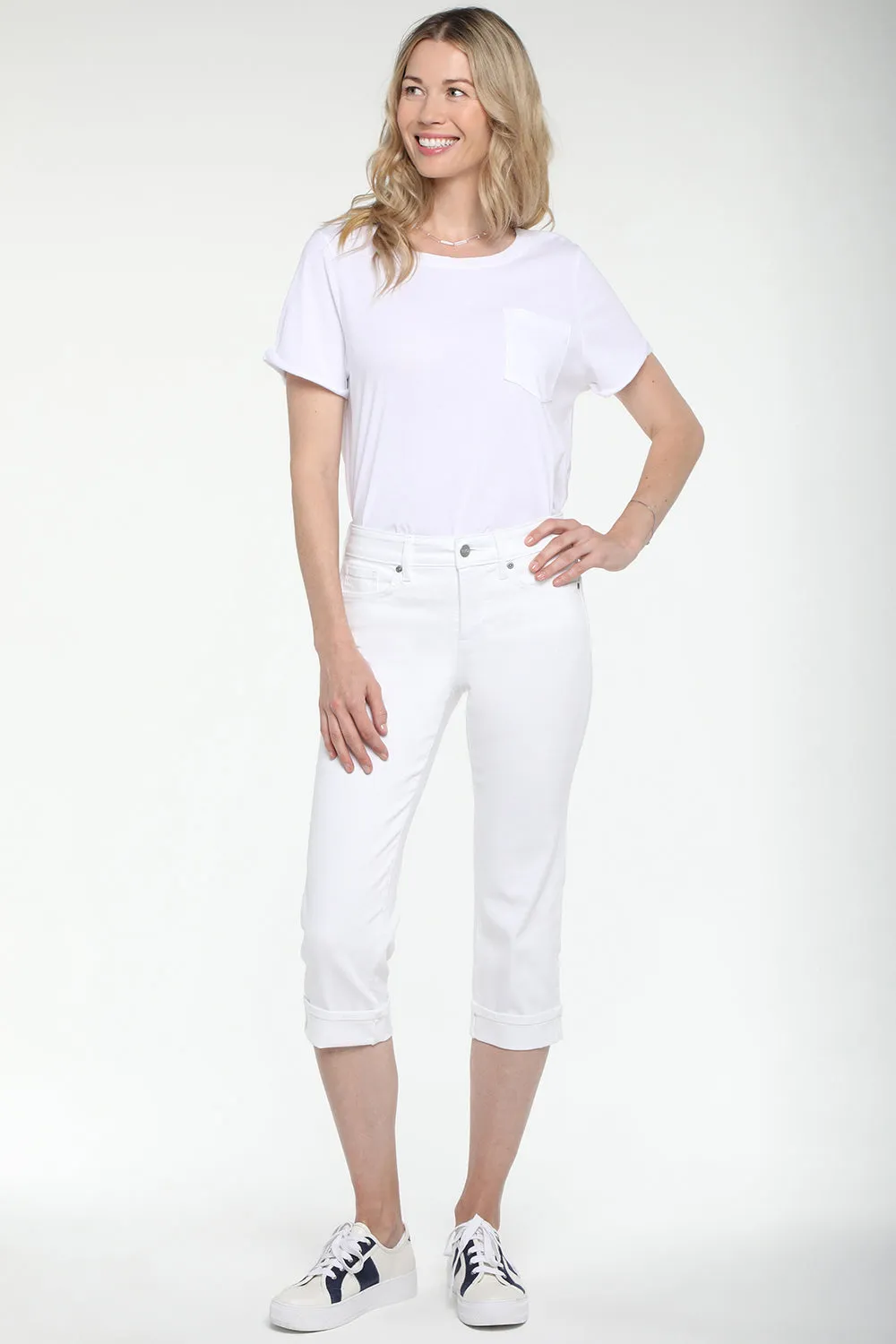 NYDJ Marilyn Straight Crop Petite Jeans Optic White