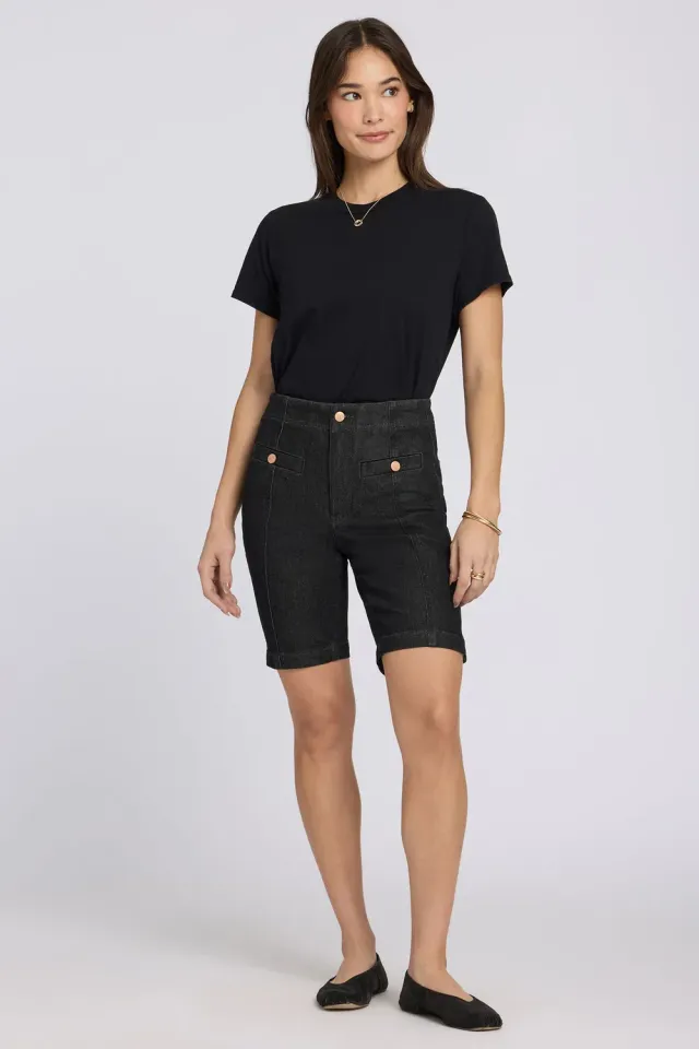 NYDJ Ella Denim Shorts Black Rinse High Rise