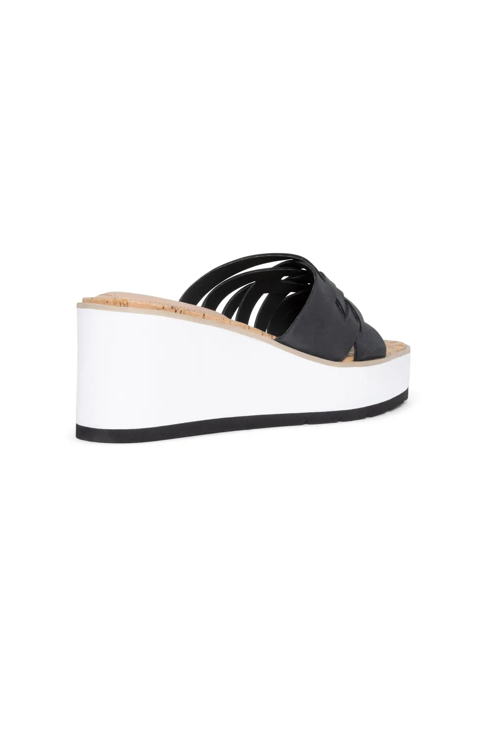 NYDJ Reesie Wedge Sandalen Schwarz Leder
