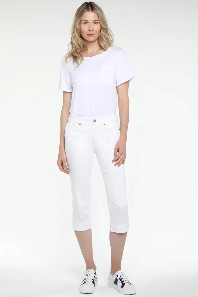 NYDJ Marilyn Straight Crop Petite Jeans Optic White