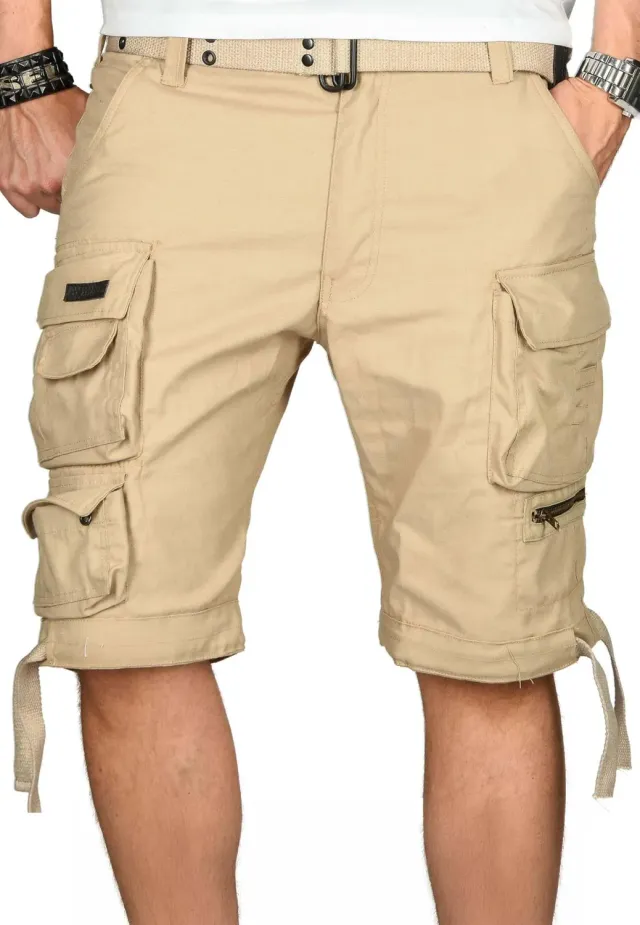 Alessandro Salvarini AS-079 Cargoshorts mit Gürtel Baumwolle