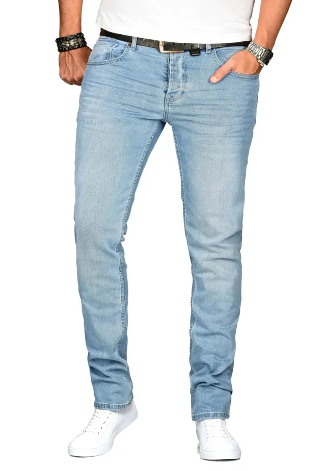 Alessandro Salvarini Slim Fit Stretch-Jeans Blau Washed