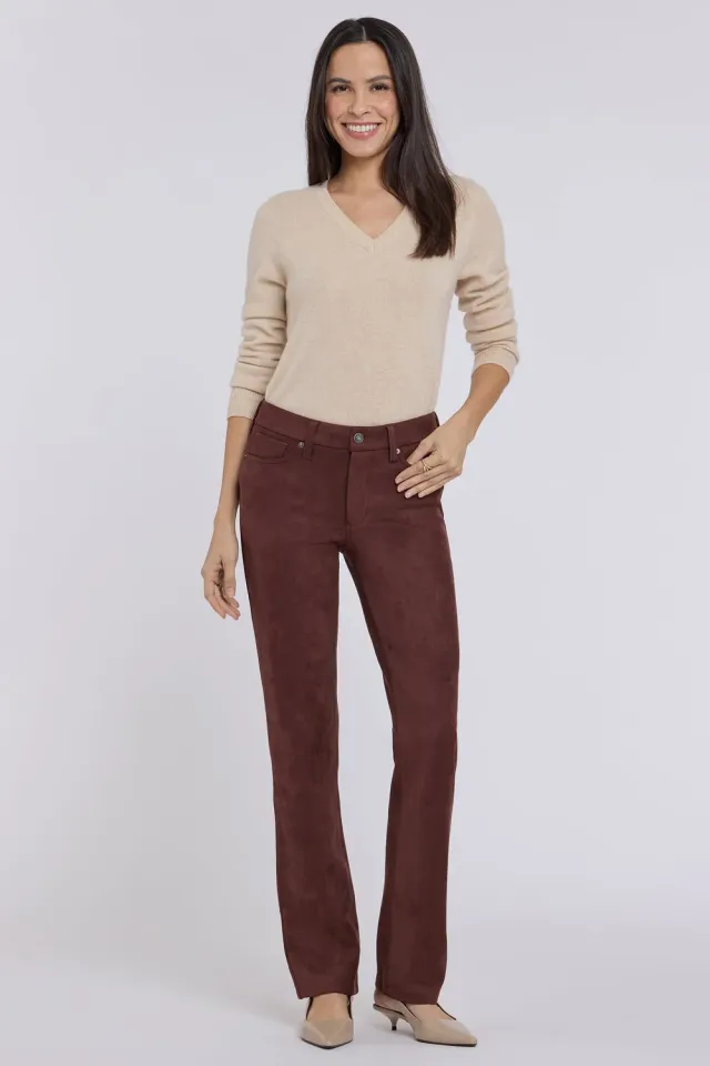 NYDJ Marilyn Straight Petite Hose Chocolate Fondant