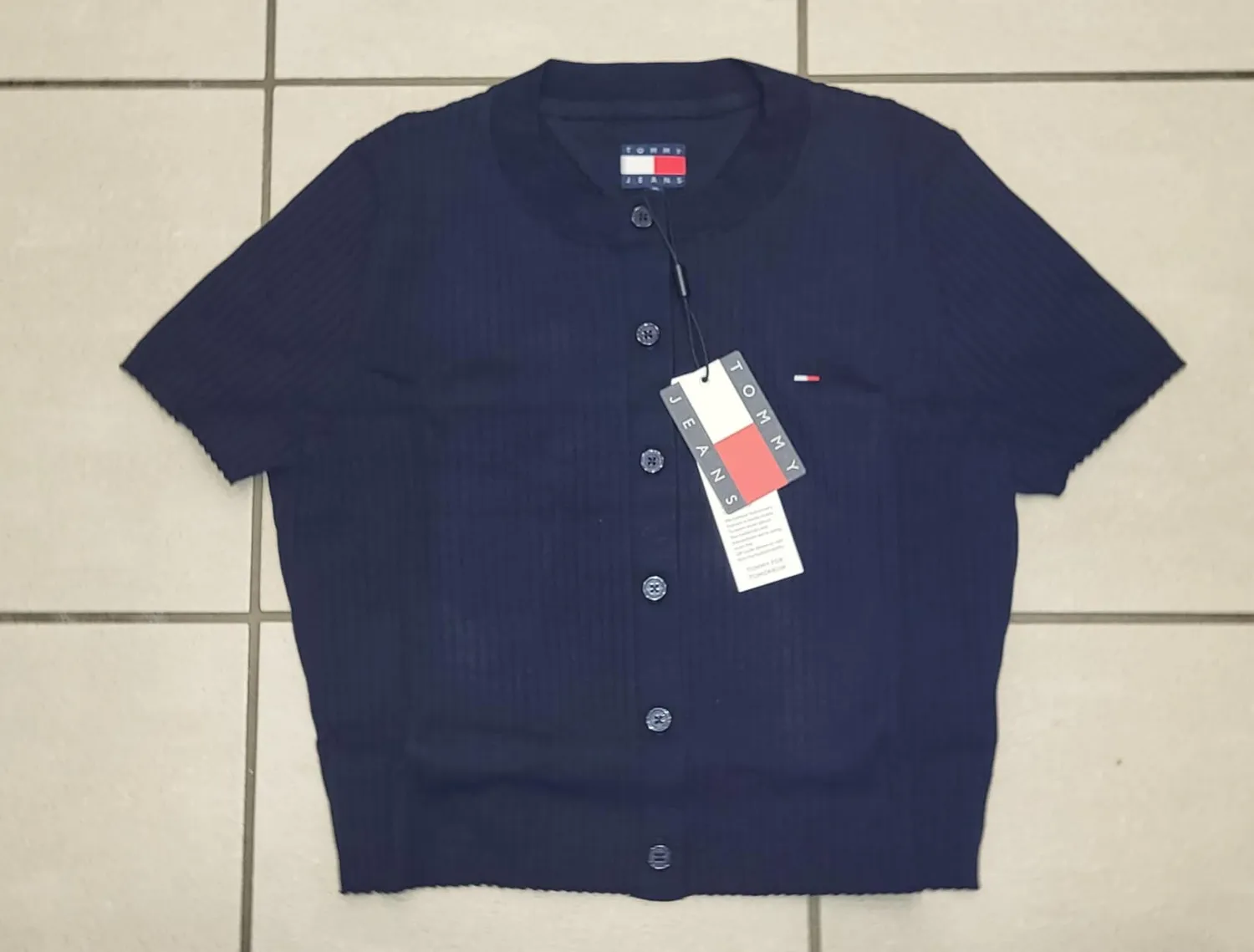 Tommy Jeans TJW Essential Ss Rib DW0DW22315 Strickjacke Rippe