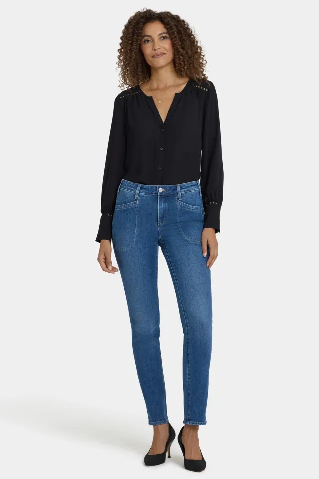 NYDJ Sheri Slim Jeans Opera Blue Petite Indigo