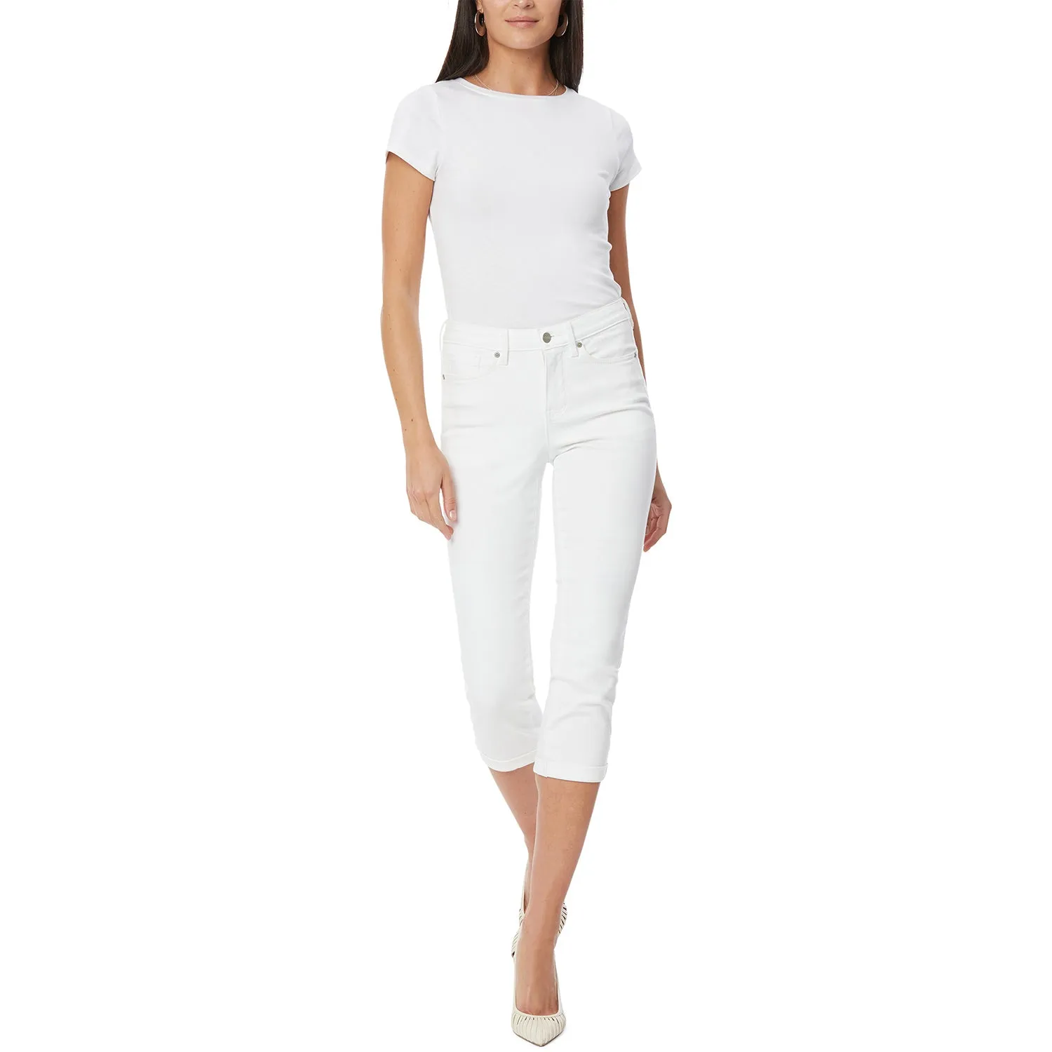 NYDJ Chloe Skinny Capri Optic White Petite Stretch
