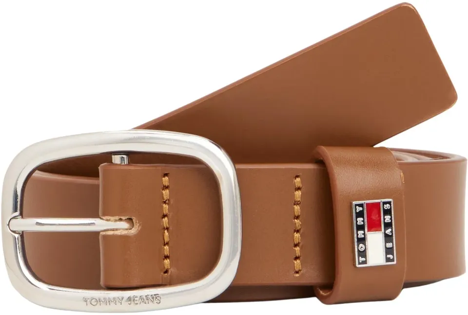 Tommy Jeans Oval Ledergürtel Gürtel Damen Schwarz 90
