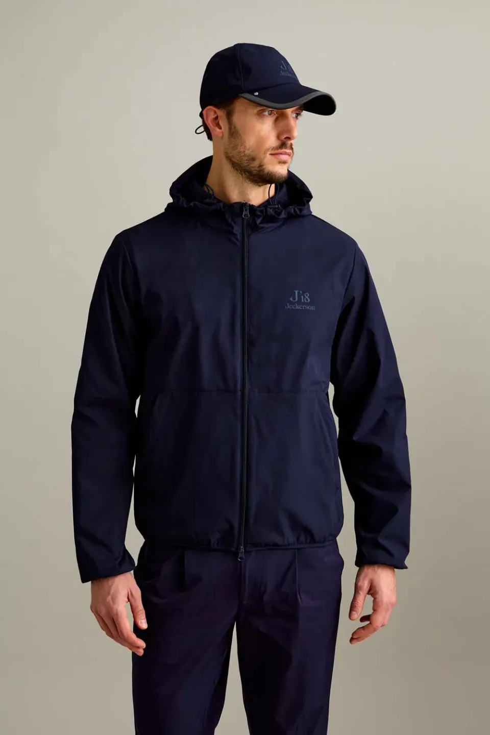 Jeckerson J18 Windjacke dunkelblau leicht mit Kapuze