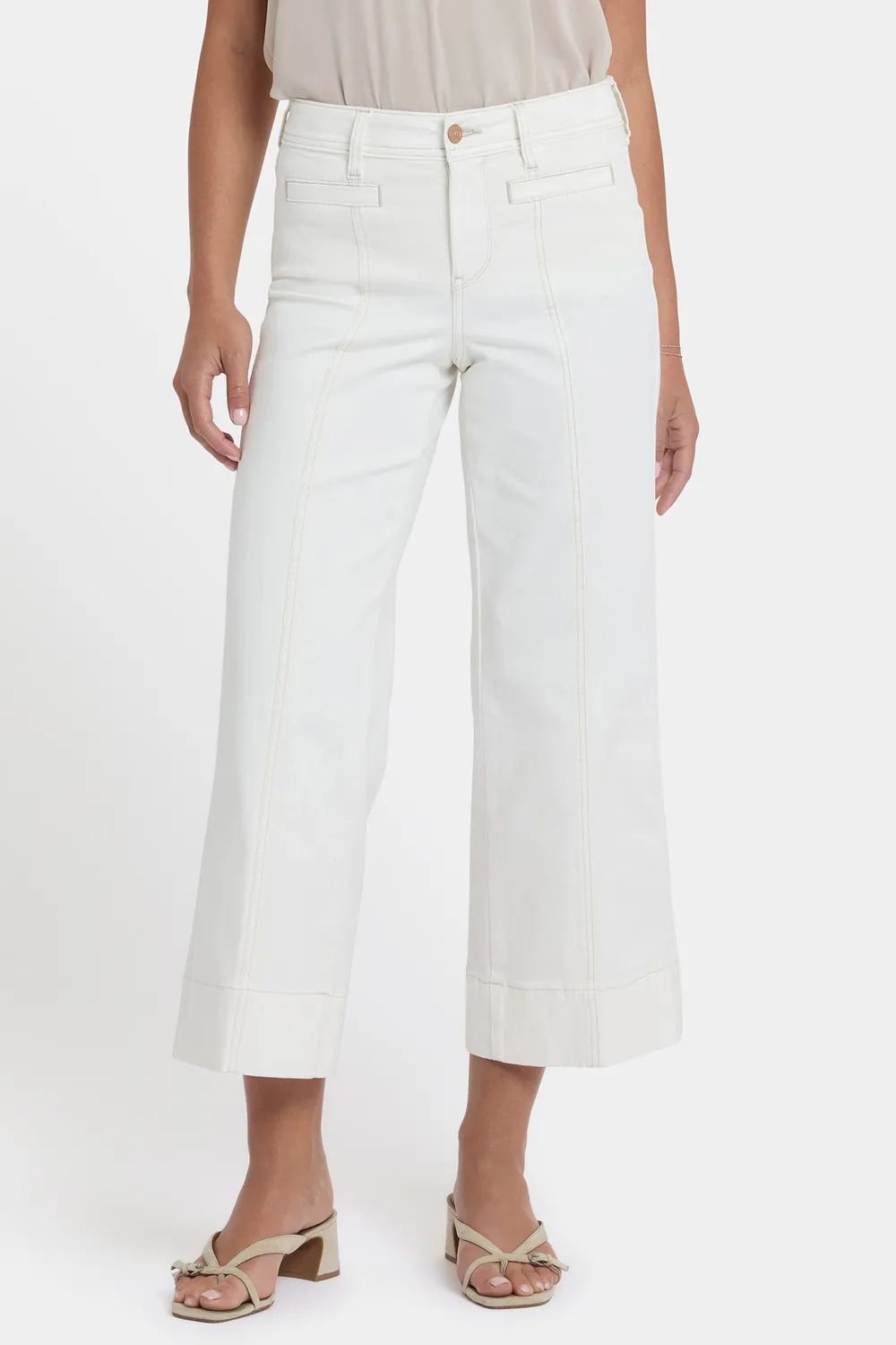 NYDJ Teresa Wide Leg Ankle Jeans Petite Vintage White