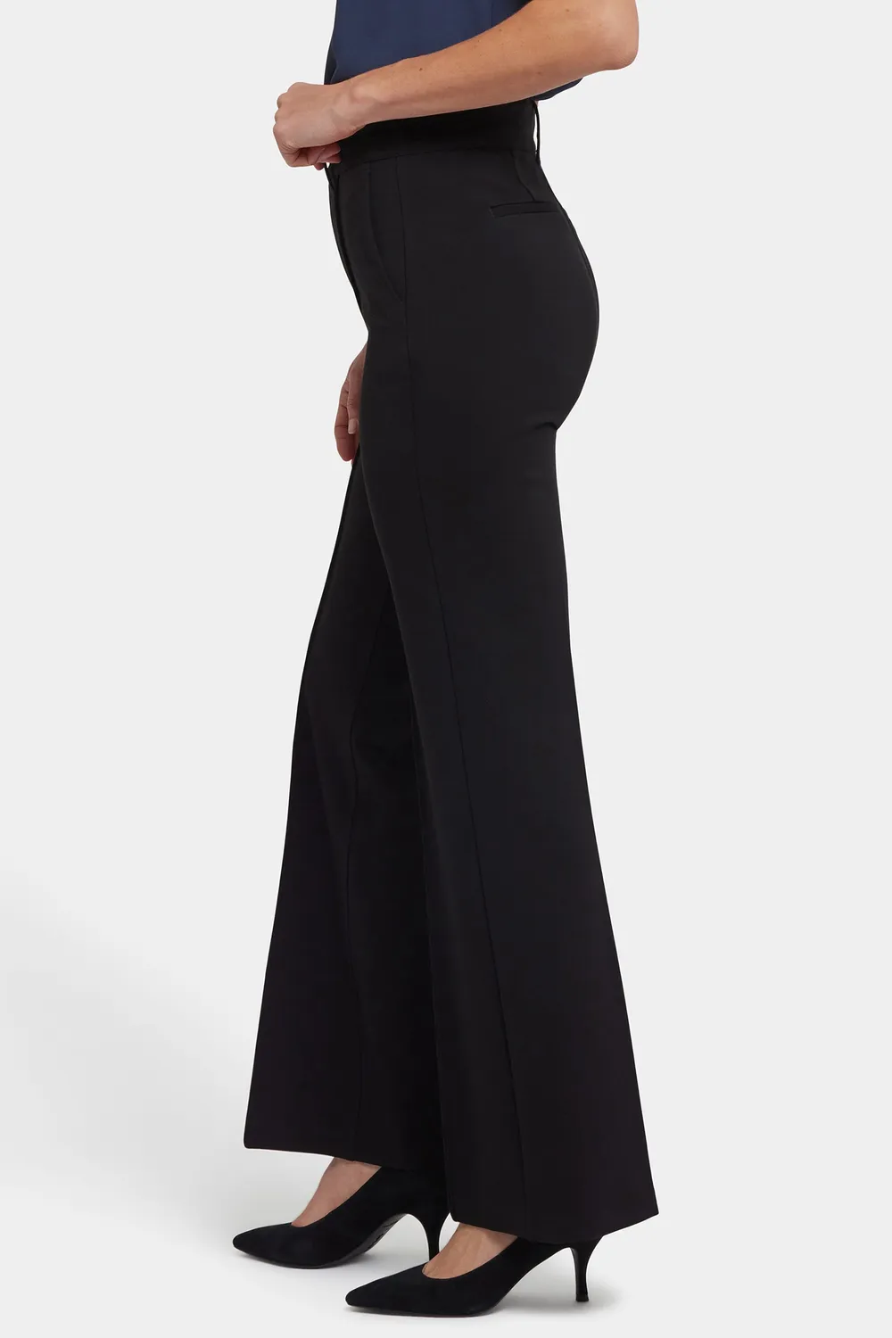 NYDJ High Rise Bootcut Stoffhose Schwarz