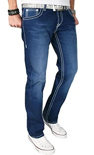 Alessandro Salvarini AS015 Herren Jeans blau Stonewash
