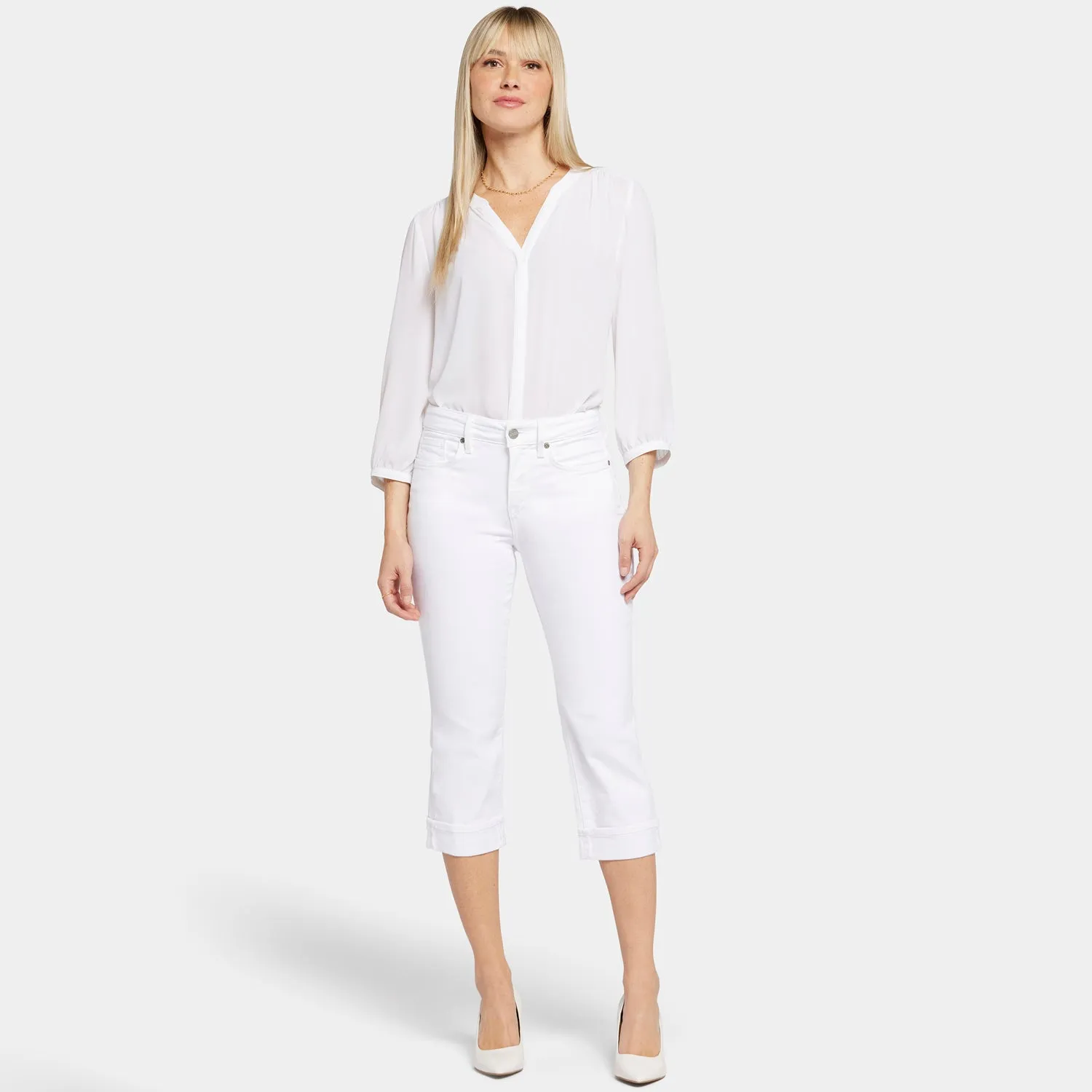 NYDJ Marilyn Straight Crop Jeans Optic White Cropped