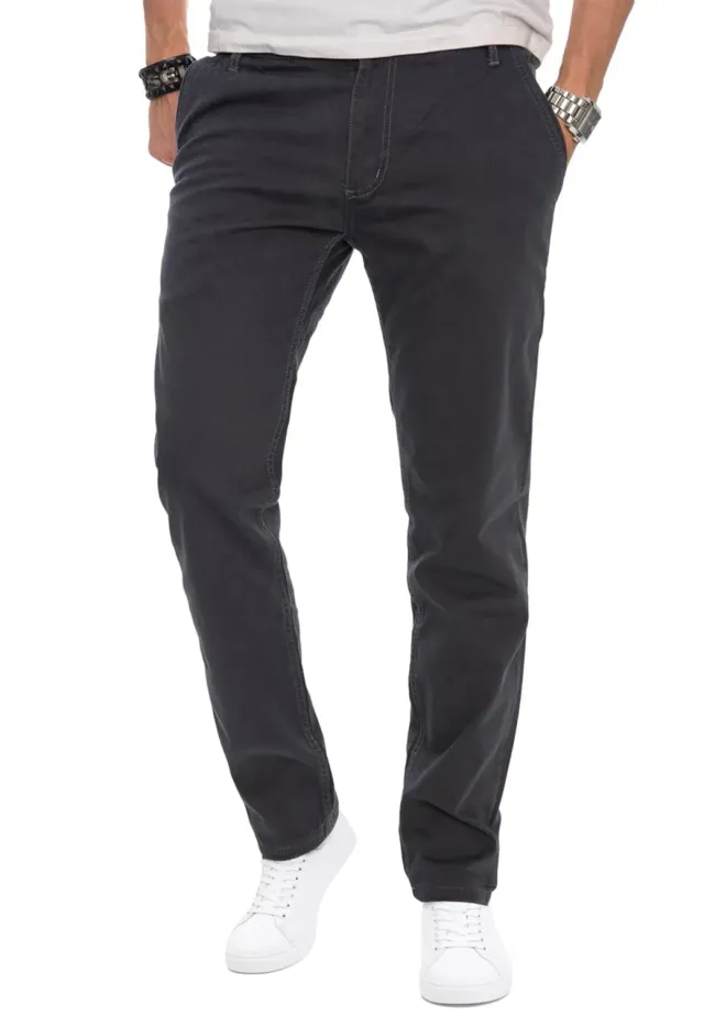 Alessandro Salvarini AS-016 Chino Herren dunkelblau Regular Fit