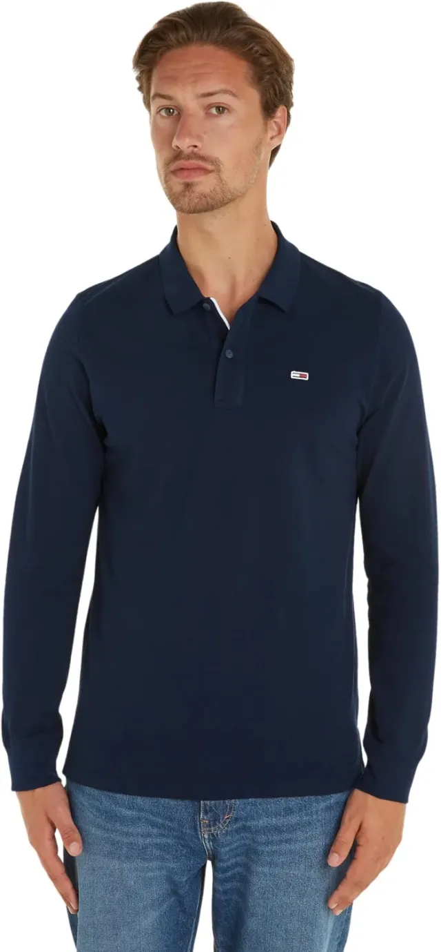 Tommy Jeans Slim Fit Placket Langarm-Poloshirt M