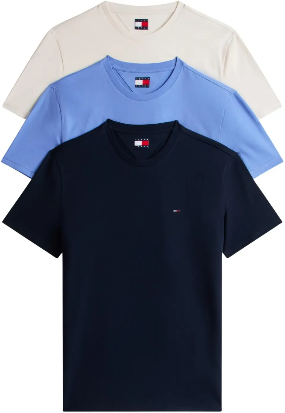 Tommy Jeans Herren 3er Pack T-Shirts Baumwolle Multi