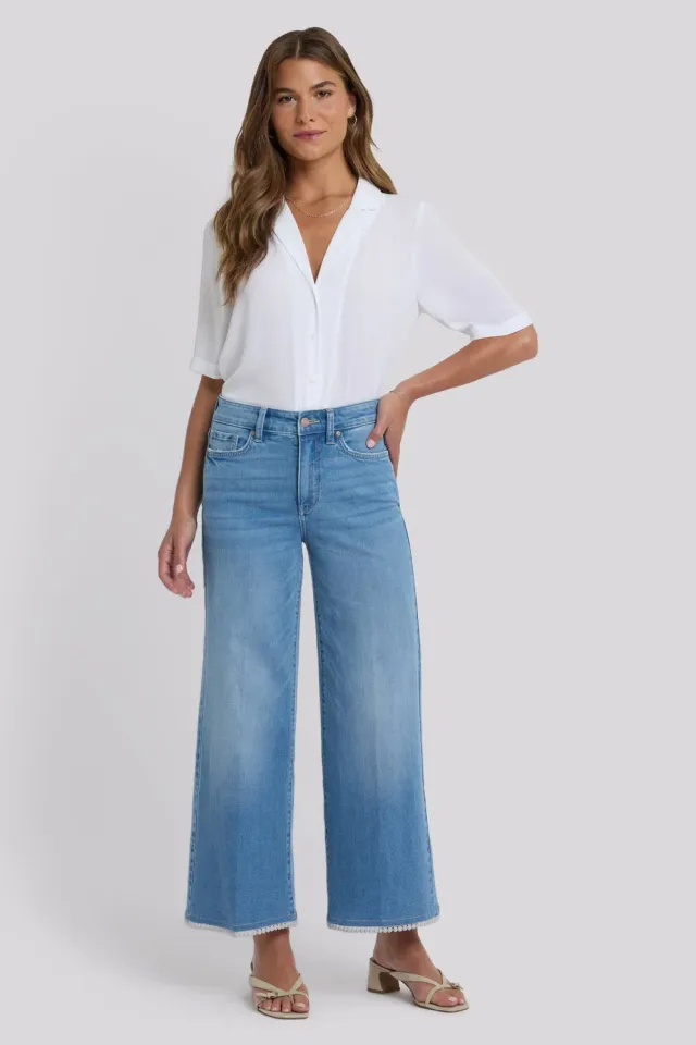 NYDJ Brodi Wide Leg Ankle Jeans Vista Lakes blau