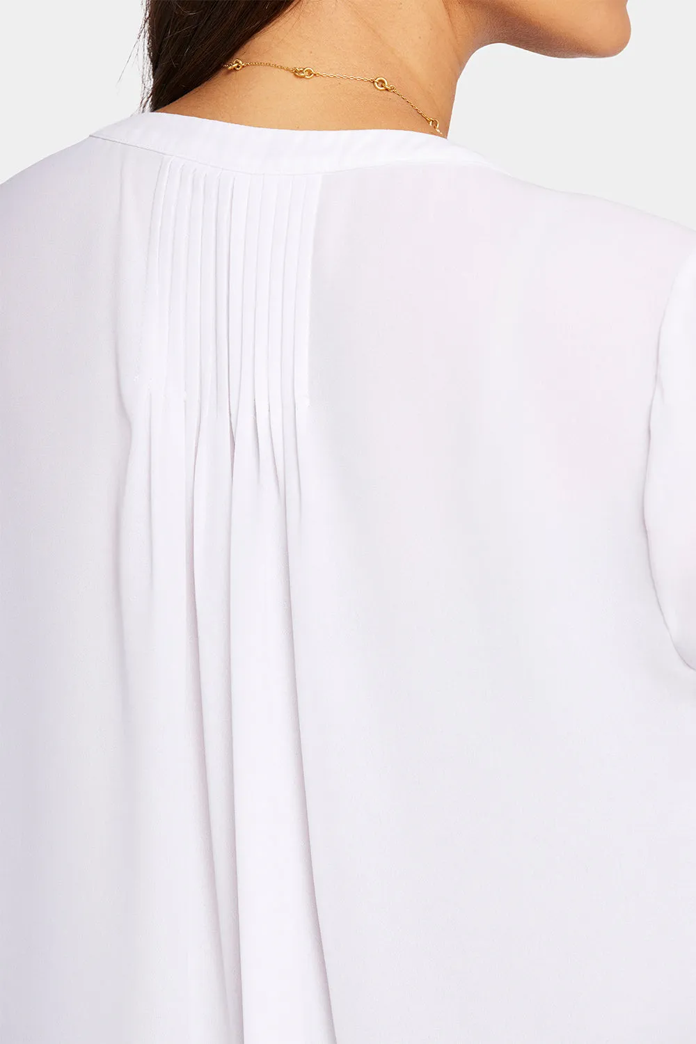 NYDJ Pintuck Bluse Optic White 3/4 Arm